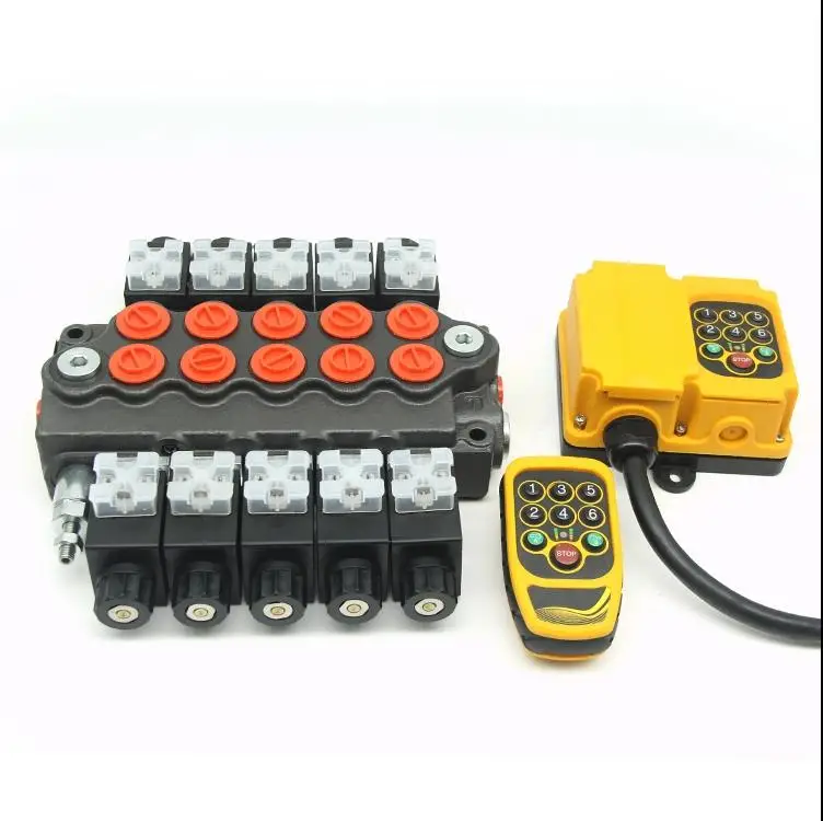 Hydraulic electric control multi way directional solenoid valve widely used in loader and truck crane