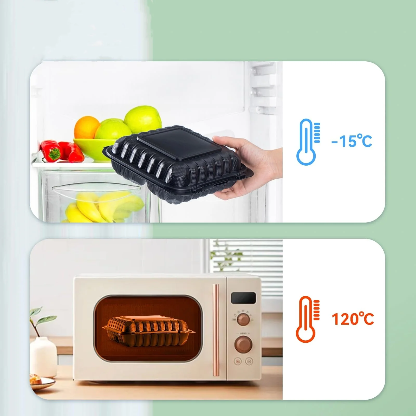 Leakproof Stackable Food Grade Takeaway Box Pp 1 2 3 4 5 Compartment Microwavable Plastic Food Container