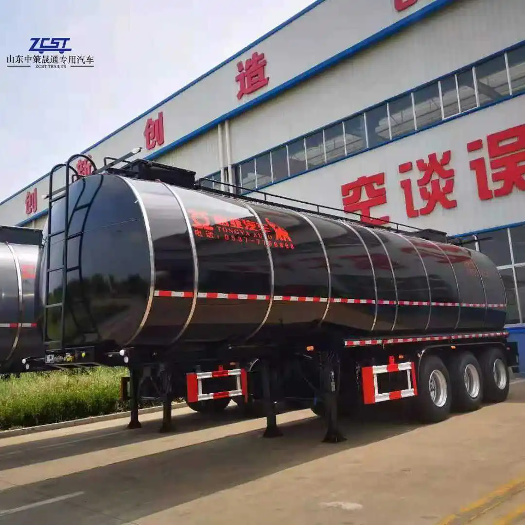Tank Car Hot Sale Stainless Steel Cubic Can Be Customized 30-60 40000 L White Truck Trailers Fuel Carbon Steel Semi-trailer ZCST