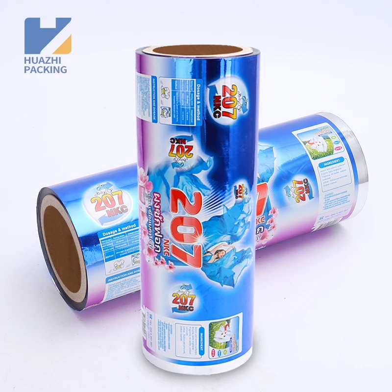 Custom Printed Laminated Moisture Resistant BOPP Foil Packaging Roll Film for Laundry Powder Packaging