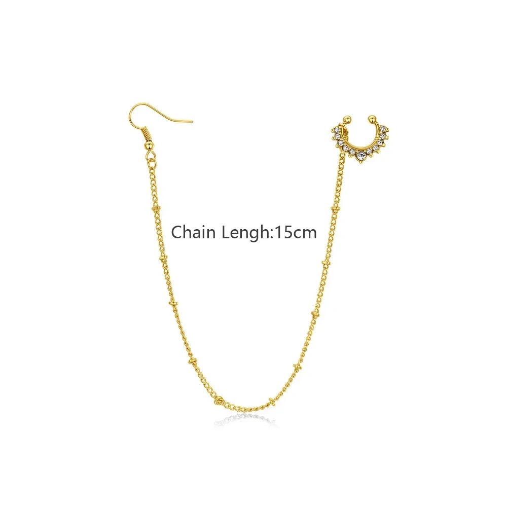 16G Faux Septum Alloy Copper Chain Nose Clip Chain Stainless Steel Faux Nose Piercing Septum Jewelry