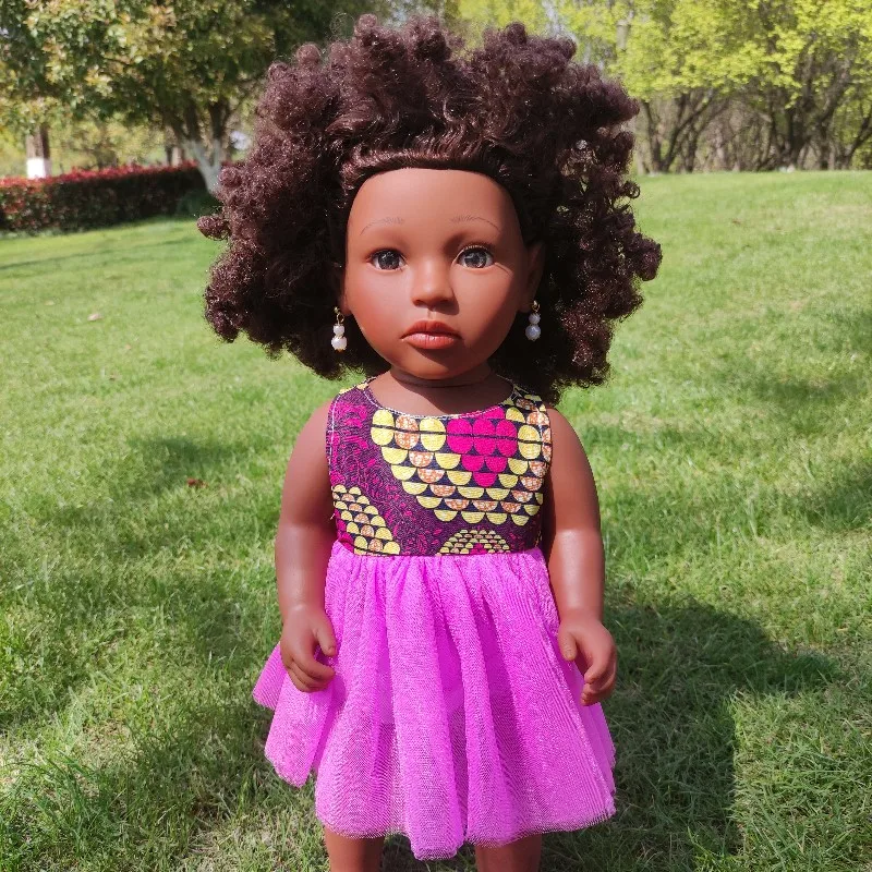 The latest design 18 inch African wax print pattern clothes African american doll gift for kids