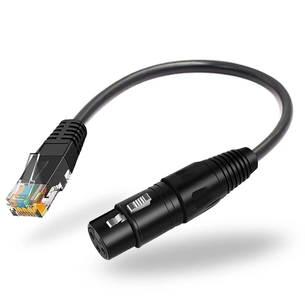 DMX XLR3 to RJ45 adapter Cable stage light professional audio use