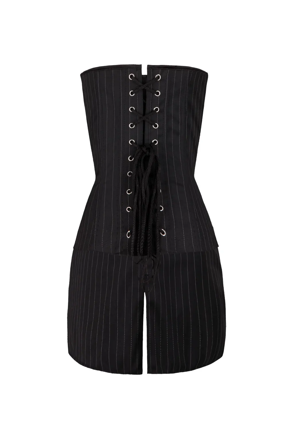 
Top Quality 3 In 1 Front Zipper Black Skirt Set Elastic Boned Overbust Corset For Women 