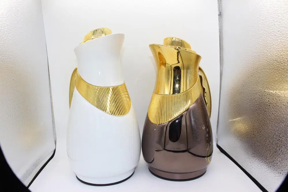 golden brass arabic copper stainless steel outer glass inner vacuum flask