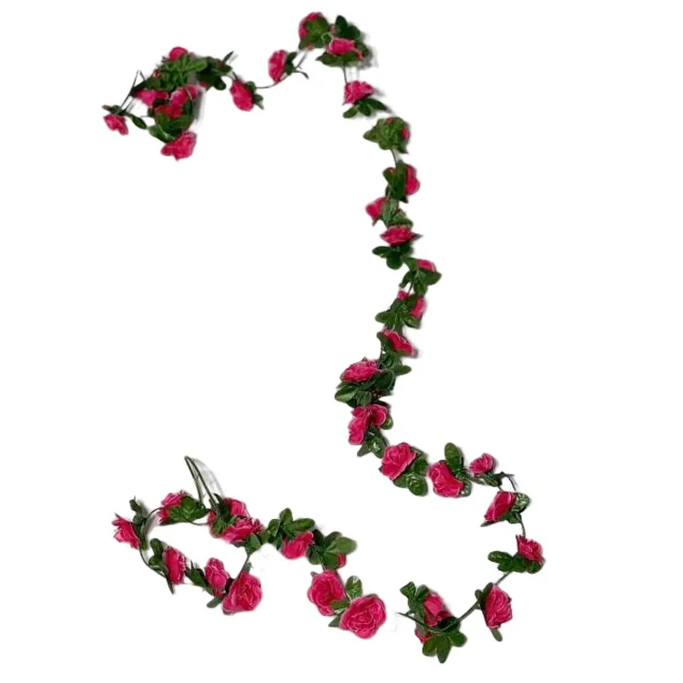 Wedding Decorations Real Touch Silk 45 Heads Simulation Rose Rattan Artificial Flower Vine