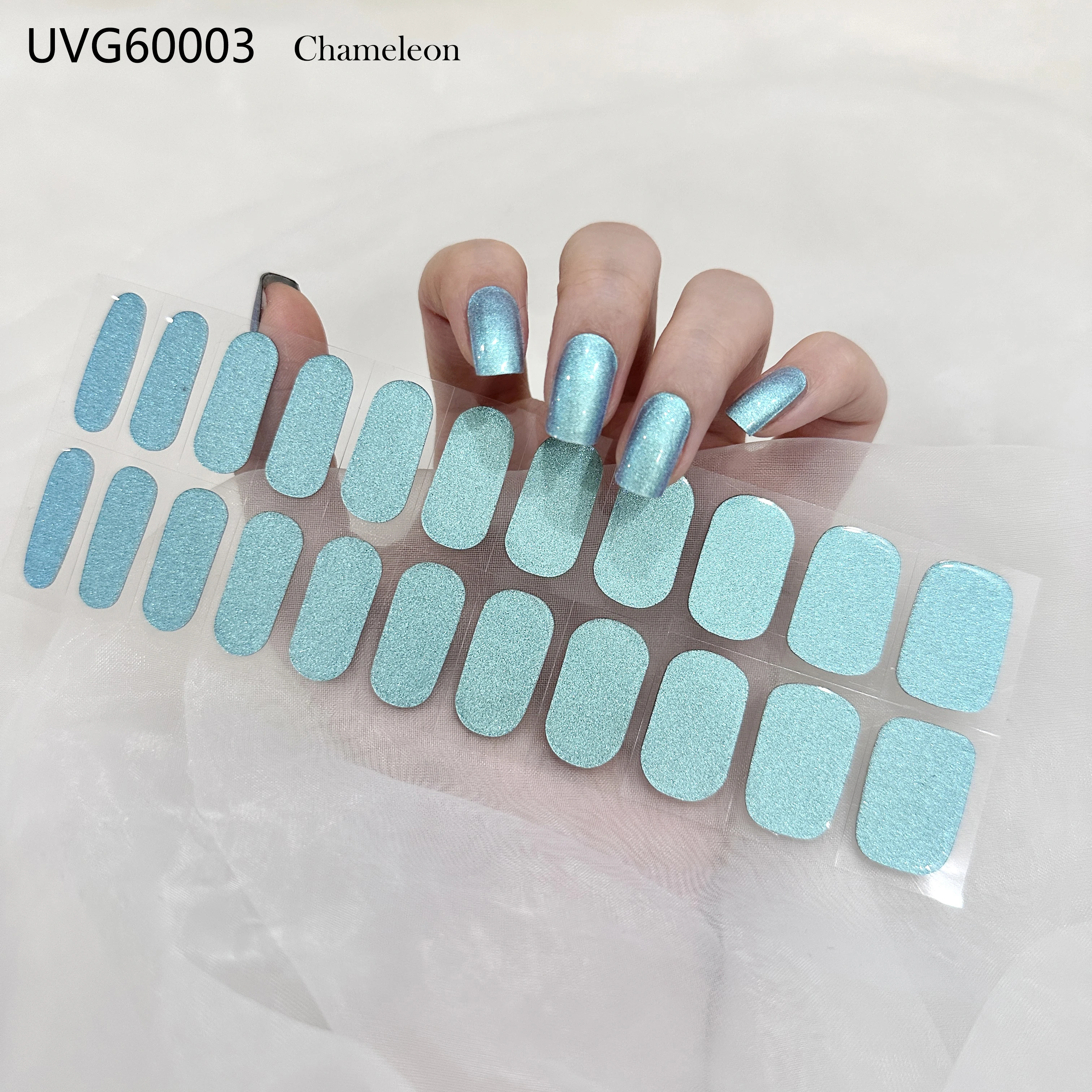 Mobray Wholesale Semi Cured Gel Nail Stickers Non-Toxic Long Lasting Real Full Cover UV Semi Cured Gel Nail Wraps