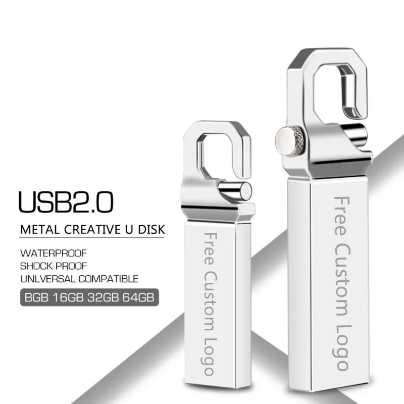128 Gb Usb Flash Drive 128Gb Pen Drive 64 Gb Pendrive 32Gb Metal Usb Flash Drives 16 Gb Usb Stick 8Gb 4Gb Gift Free Custom Logo