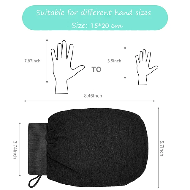 Eco-Friendly exfoliating gloves custom beauty natural exfoliating Viscose bath gloves