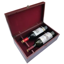 Lower Moq 8pcs Accessories Inside Double Wooden Wine Bottle Box