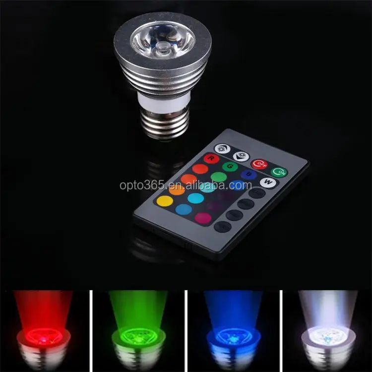 Multi-Color E27 GU10 E14 3W LED Bulb Light with IR 24 Keys Remote Lamp RGB Spotlights for Home 110V 220V Wireless Spotlight