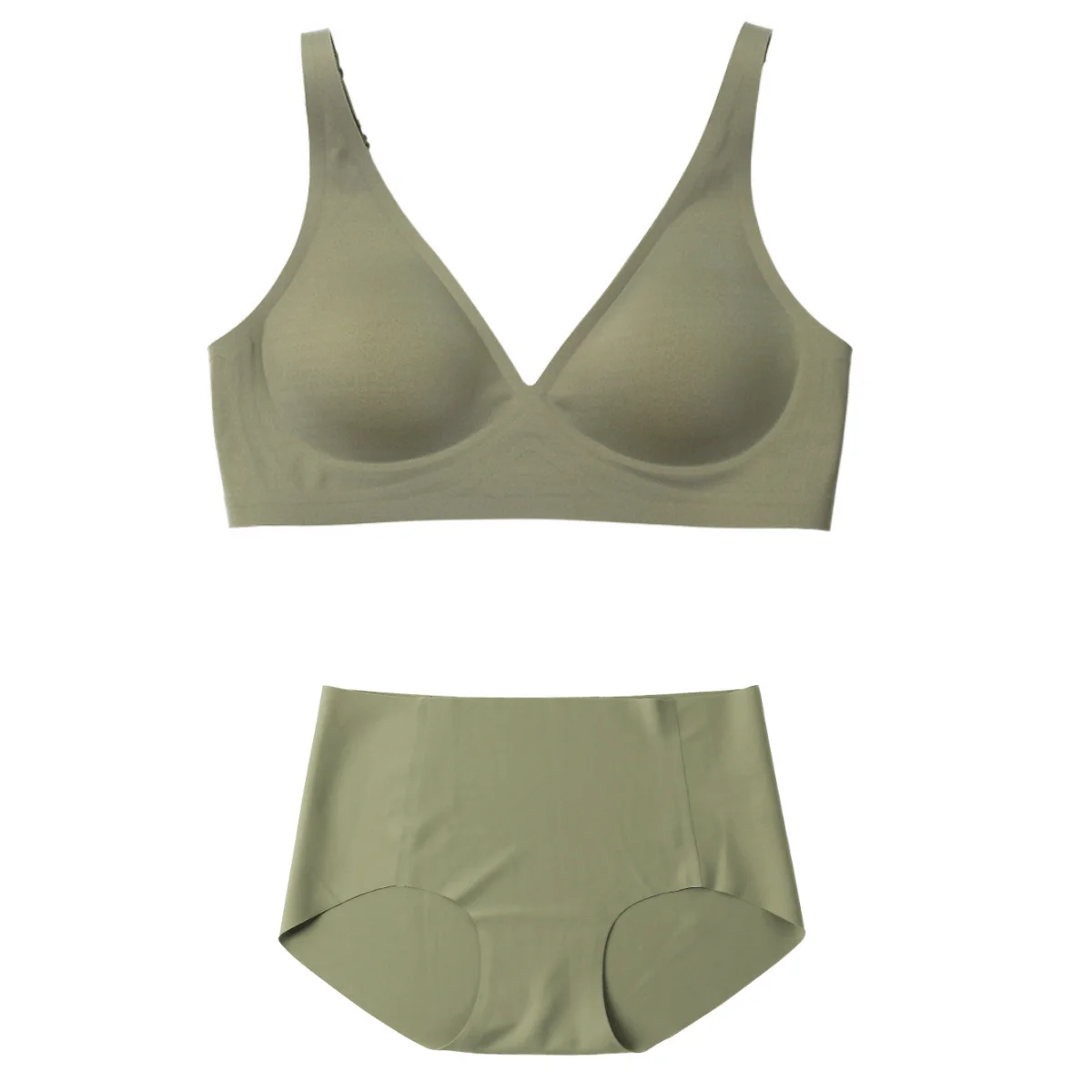 The most comfortable sexy underwear Wireless Free Solid Soft Sports bra set Comfortable non-feeling underwear