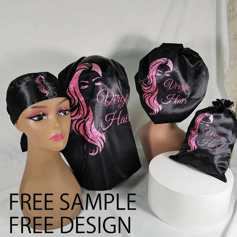 Sunrich Hot Sell silk Satin Bonnet sleeping Care Beautiful Your Logo Name Brand Bonnets
