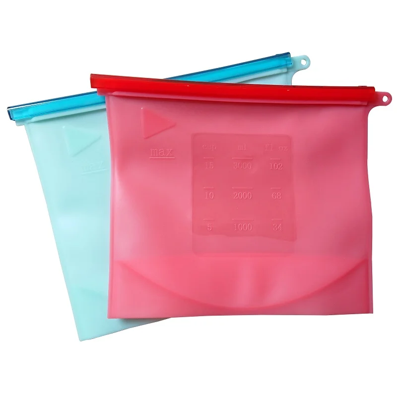 BPA free Leakproof Preservation Reusable Food Fresh Cover Silicone Food Storage Bag