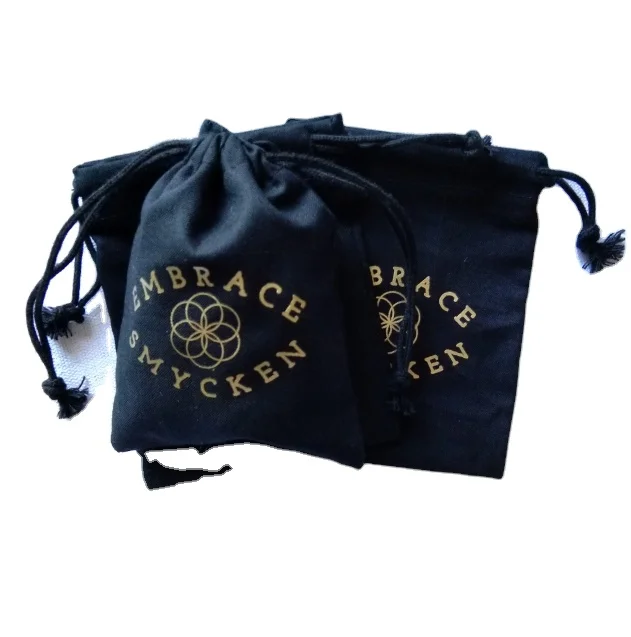 Screen printing logo Personalized Cotton Drawstring Jewelry Gift Pouch Bag for Custom Printing - Ideal for Boutiques and Online Stores