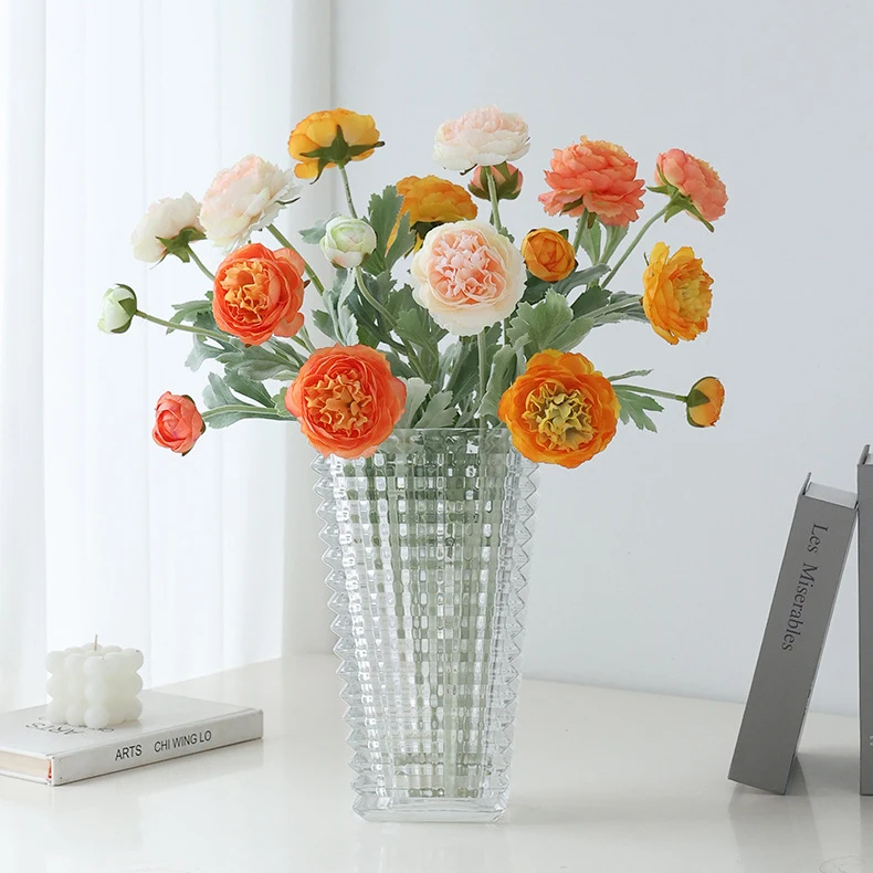 Farmhouse Home Vase Boho Artificial Peonies Fake Flowers Bulk Silk Peony Bouquet