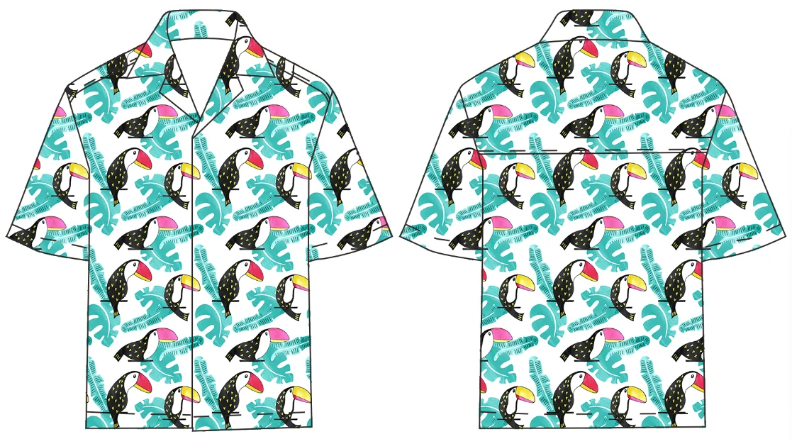 Custom Shorts Sleeve Beach Shirt Vintage Flower Button Down Shirts Sea Coconut Beauty Hawaiian Shirts For Men