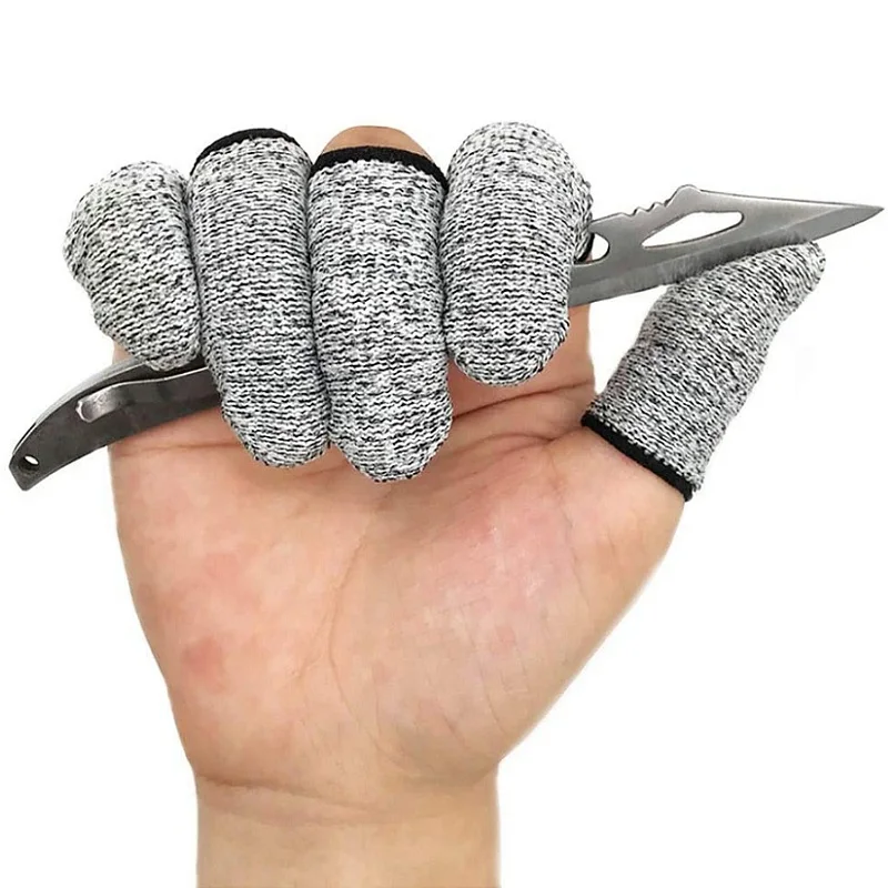 Kitchen Work Fingertips Protector HPPE Sleeves Reusable Cut Resistant Finger Cots