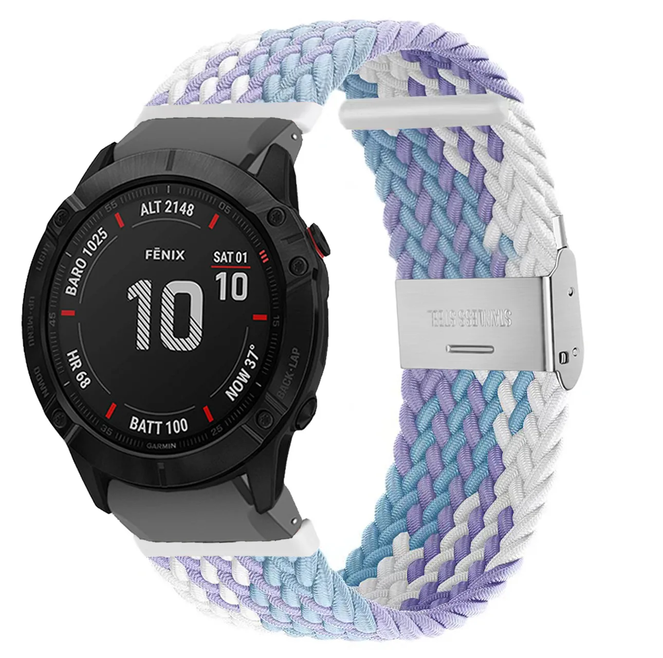 Woven Nylon Strap Hook and Loop Quick Dry Watch Band for Garmin Fenix 6 Pro 22mm 26mm Band for Fenix