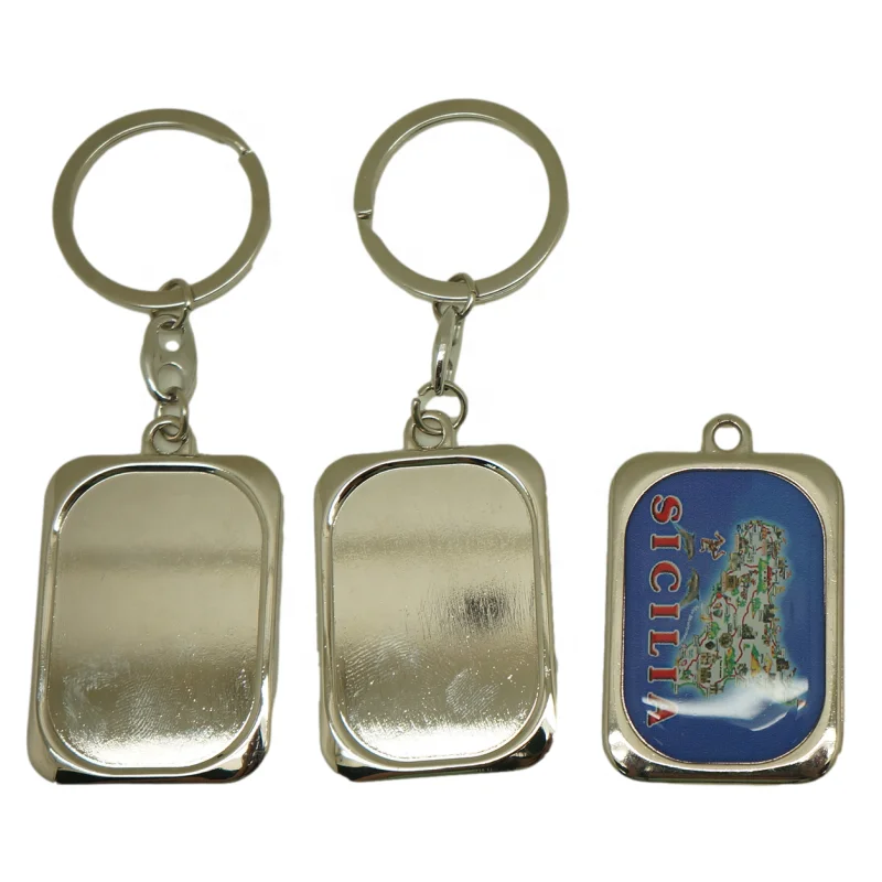 High quantity Hot Sale Custom design key Chains round shape zinc alloy blank  with epoxy foil Metal Keychain for souvenir gifts