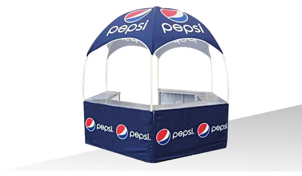 Hexagon Advertising Kiosk Canopy Pop Up Dome Tent With Custom Printing