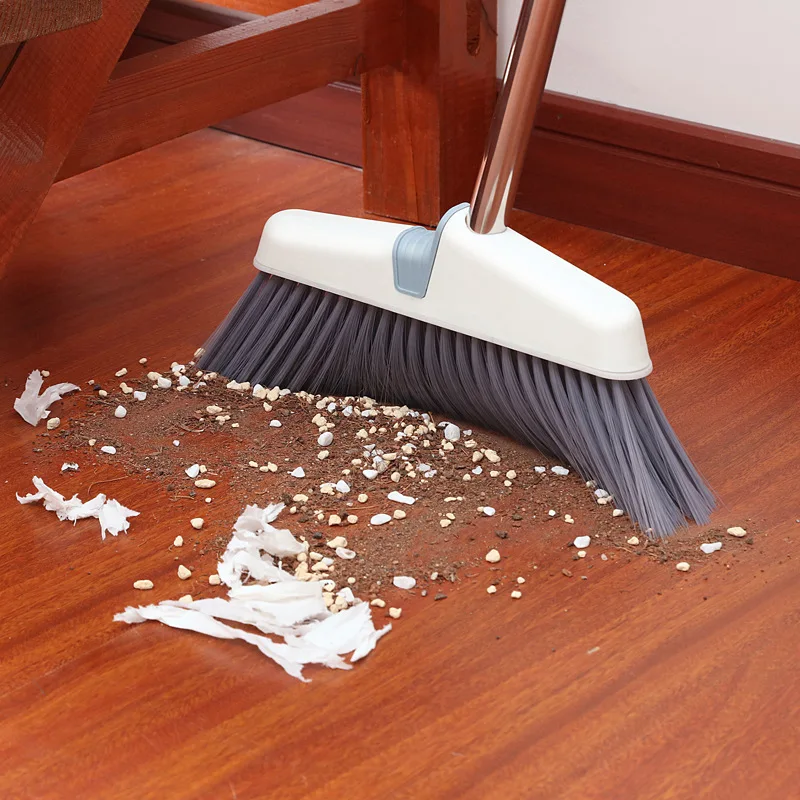 CXT455 Household Cleaning Broom Toilet Non-stick Soft Plastic Broom Soft Wool Broom Dustpan Clean Set