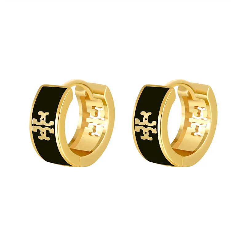 2024 New Customize High Quality Inspired Designer Copper Enamel Hoop Earring Fashion Earrings Women Gold Plated Earrings Jewelry