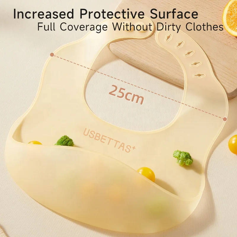 Laser Logo BPA Free Reusable Silicone Baby Bibs Waterproof Adjustable Button Toddler Dinnerware Tableware Bibs for Kids