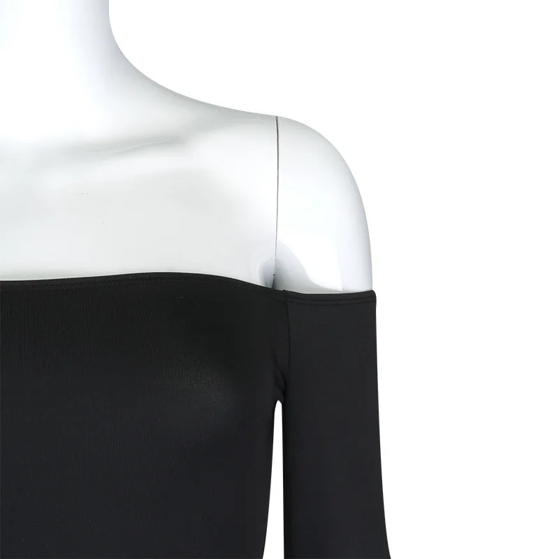 
2021 Summer Sexy Casual Women Long Sleeves Bodycon Off the Shoulder One Piece Short Trousers Bodysuits Jogger Rompers Jumpsuit 