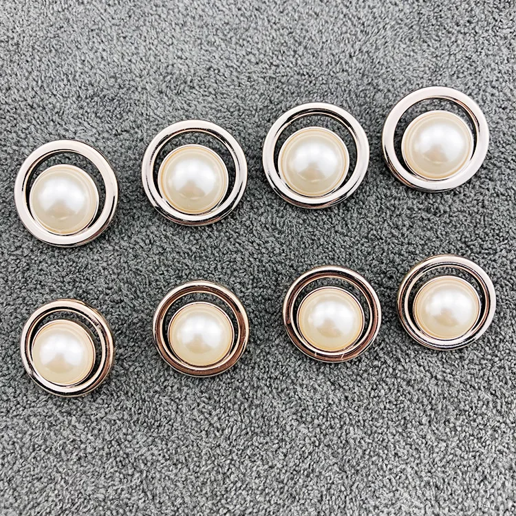 Plastic Shank Button for Garment Clothing Accessories Fit Sewing Scrap booking Garment DIY Decoration Sliver Pearl Buttons