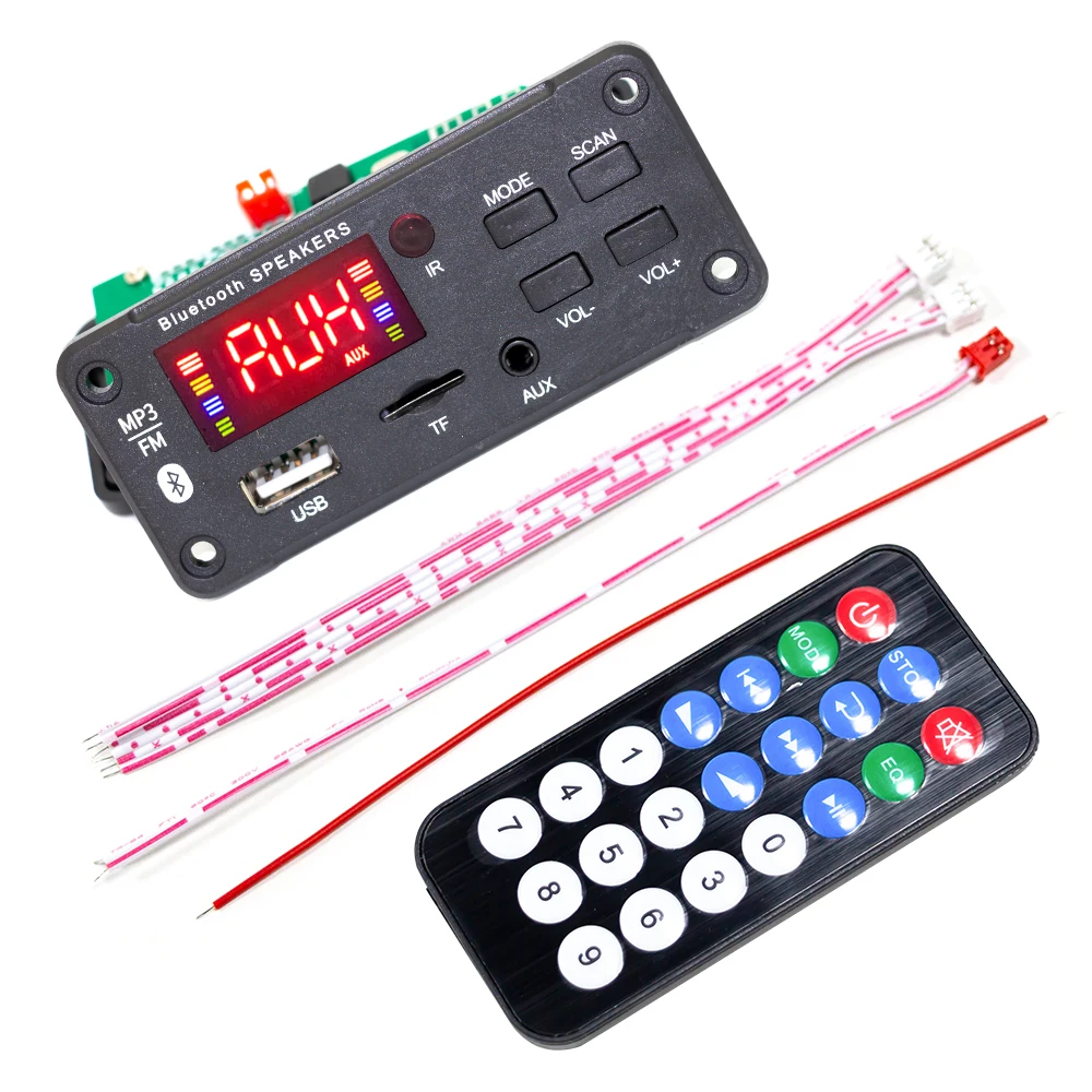 Digital Audio Player USB SD FM AUX Music Wireless MP3 Big Color LED Decoder Board Module