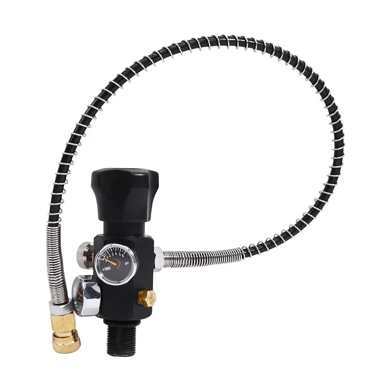 Acecare 4500Psi 300Bar Hpa Tank Valve M18*1.5 Thread PCP Paintball Filling Valve with Two Gauge
