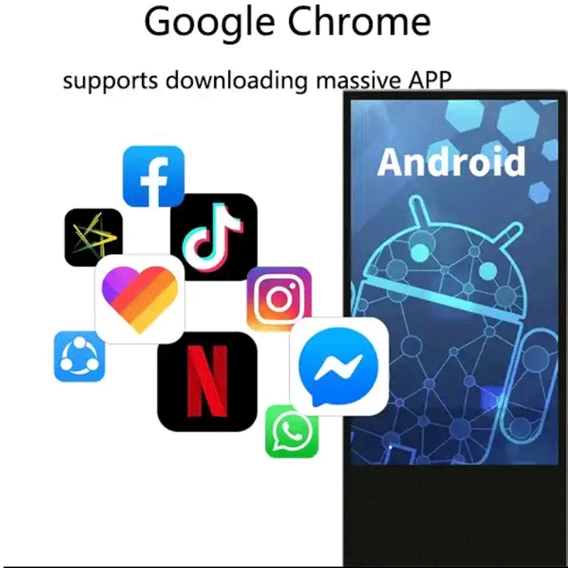 43/55/65 inch vertical floor standing advertising machine touch LCD display video network HD player Digital signage