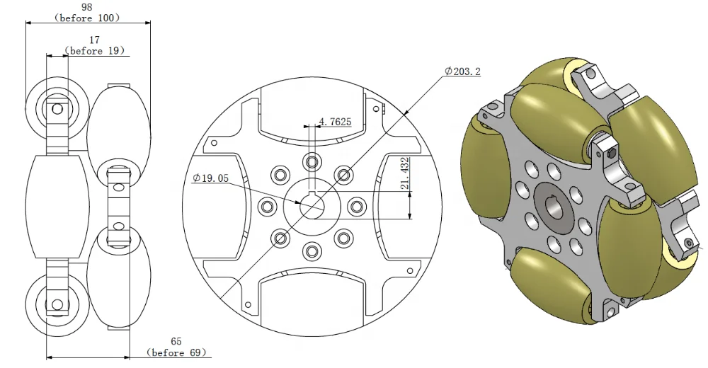 SS Good price omni wheel omni robot wheel 250 kg 8 inch