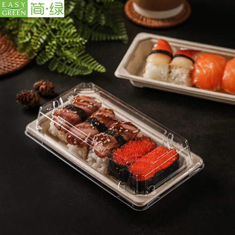  Easy Green takeaway disposable biodegradable sushi tray with lid
