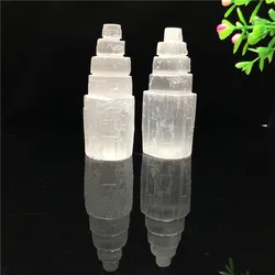 High Quality Natural Crystal Stone Table Lamp Bedroom Beside Night Light Decorative Selenite Wand Lamps
