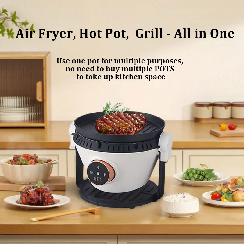 DEWEISI electric oilless cooker electric oilless cooker air fryer with flip air brake digital air fryer with lcd displays