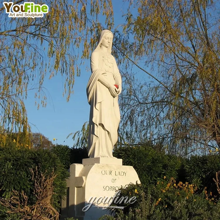 Hand Carved Outdoor Church Religious Marble Big Saint Statue of Mother Mary