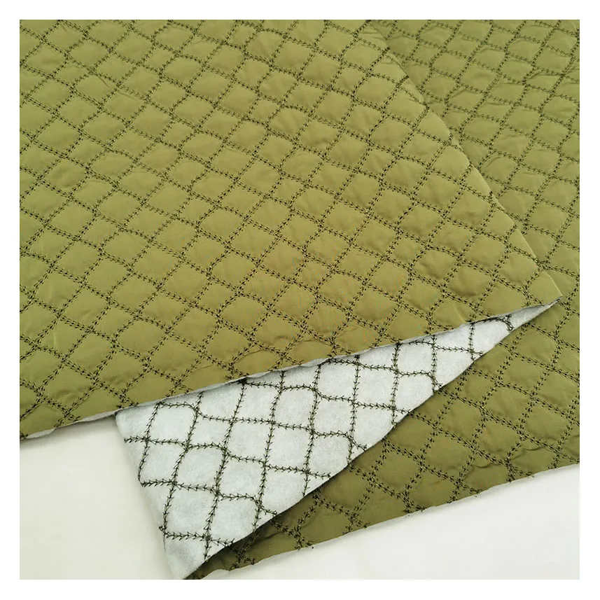 wholesale custom 50D cotton polyester memory diamond quilted fabric