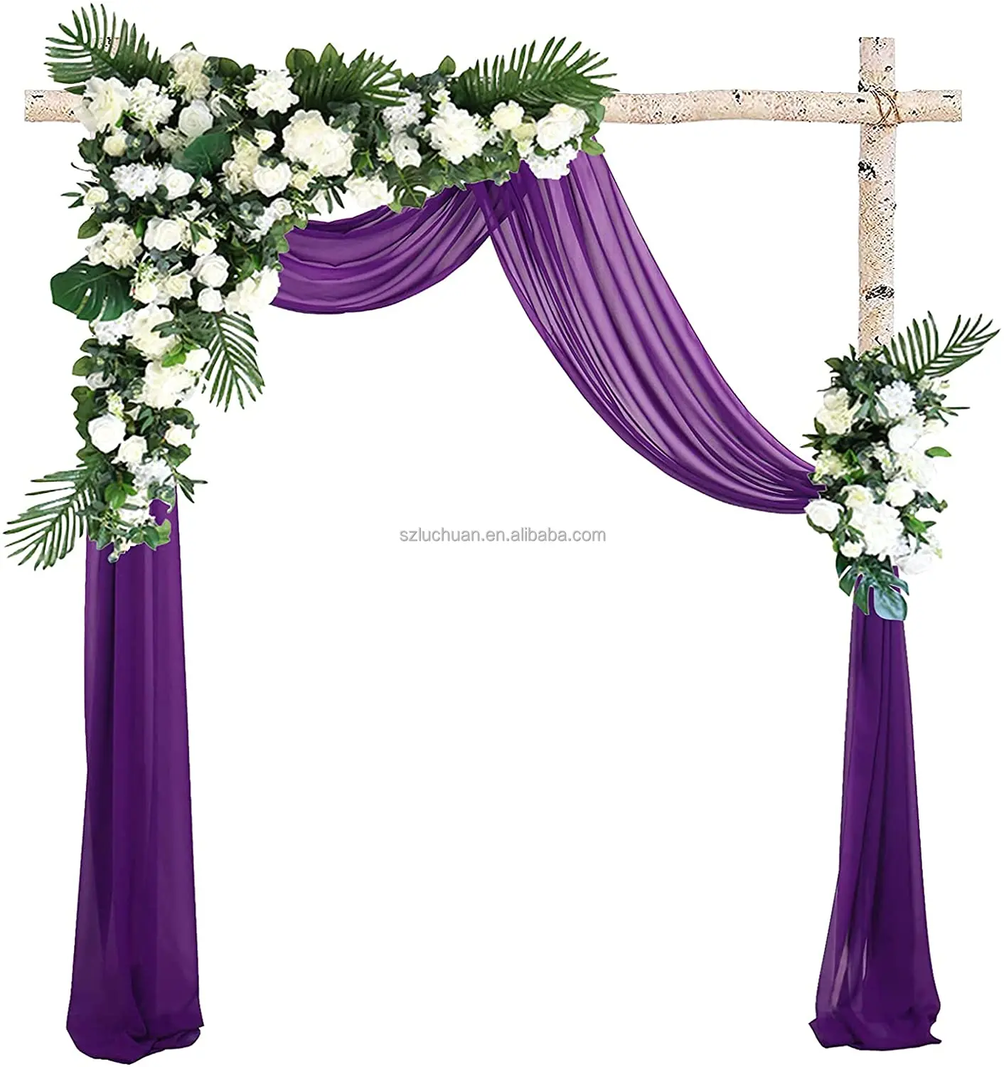 Sky Blue Chiffon Church Curtains Backdrop Decoration Church Curtains Backdrop Decoration Wedding Arch Backdrop