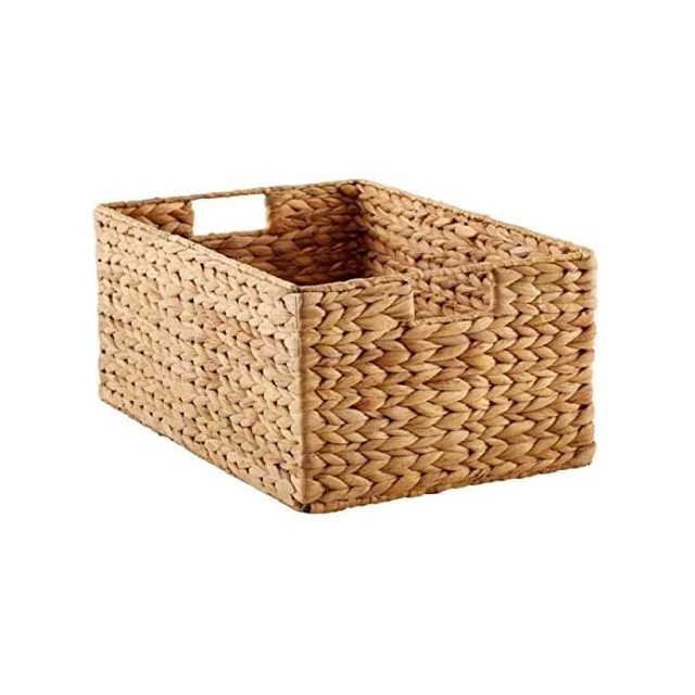 Rattan Woven Wicker Sea Grass Hyacinth folding storage box wicker baskets for organizing