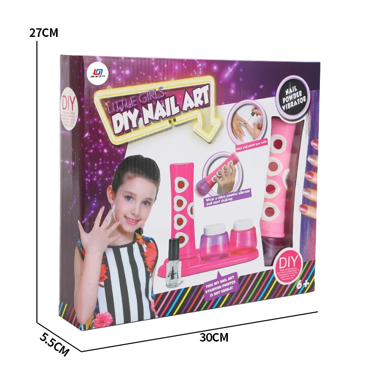 Girls Beauty Cosmetic  DIY Nail Polish Art Kit Pretend Play Makeup Toy Set for Kids