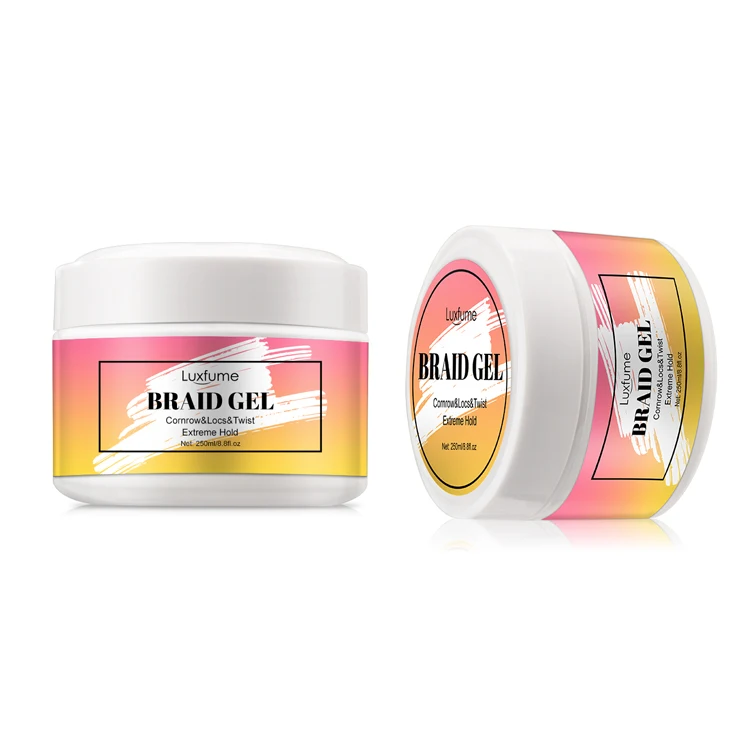 Private Label Grapefruit African Black Castor Miracle Extra Hold Shining Loc Twist Braid Gel