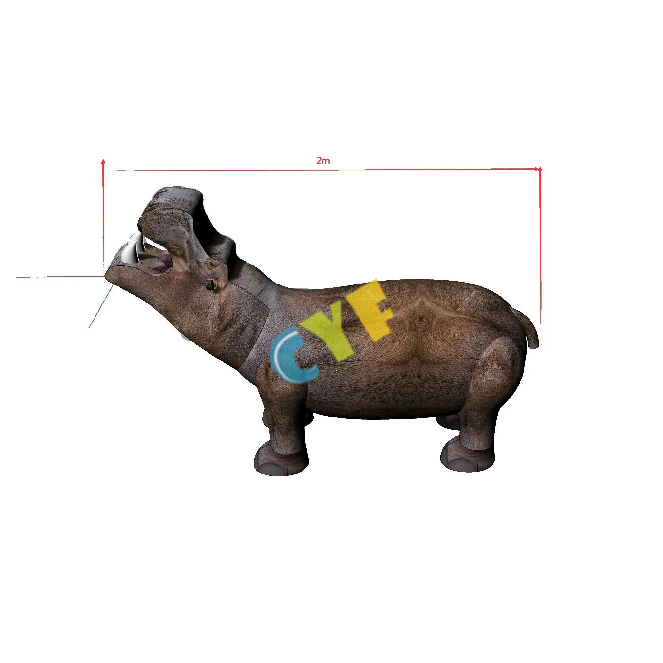 new design inflatable cartoon hippo inflatable animal model for advertising