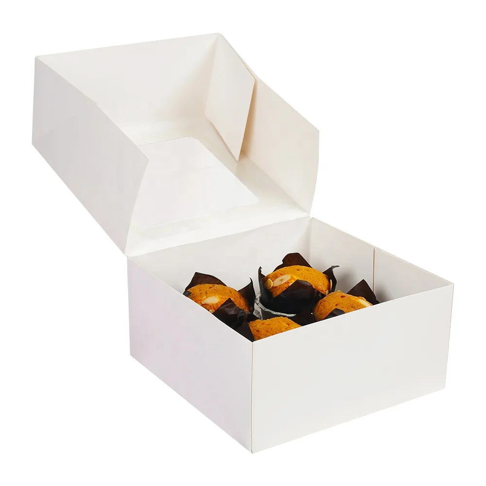 Custom Printed 2 4 6 12 Holes Wedding Christmas Baking Packaging Boxes Mini With Window Paper Cupcake Transparent Boxes