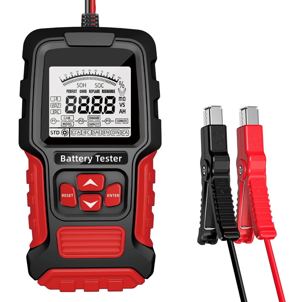 TK-200 12V24V Интеллектуальный ЖК-тестер для свинцово-кислотных аккумуляторов