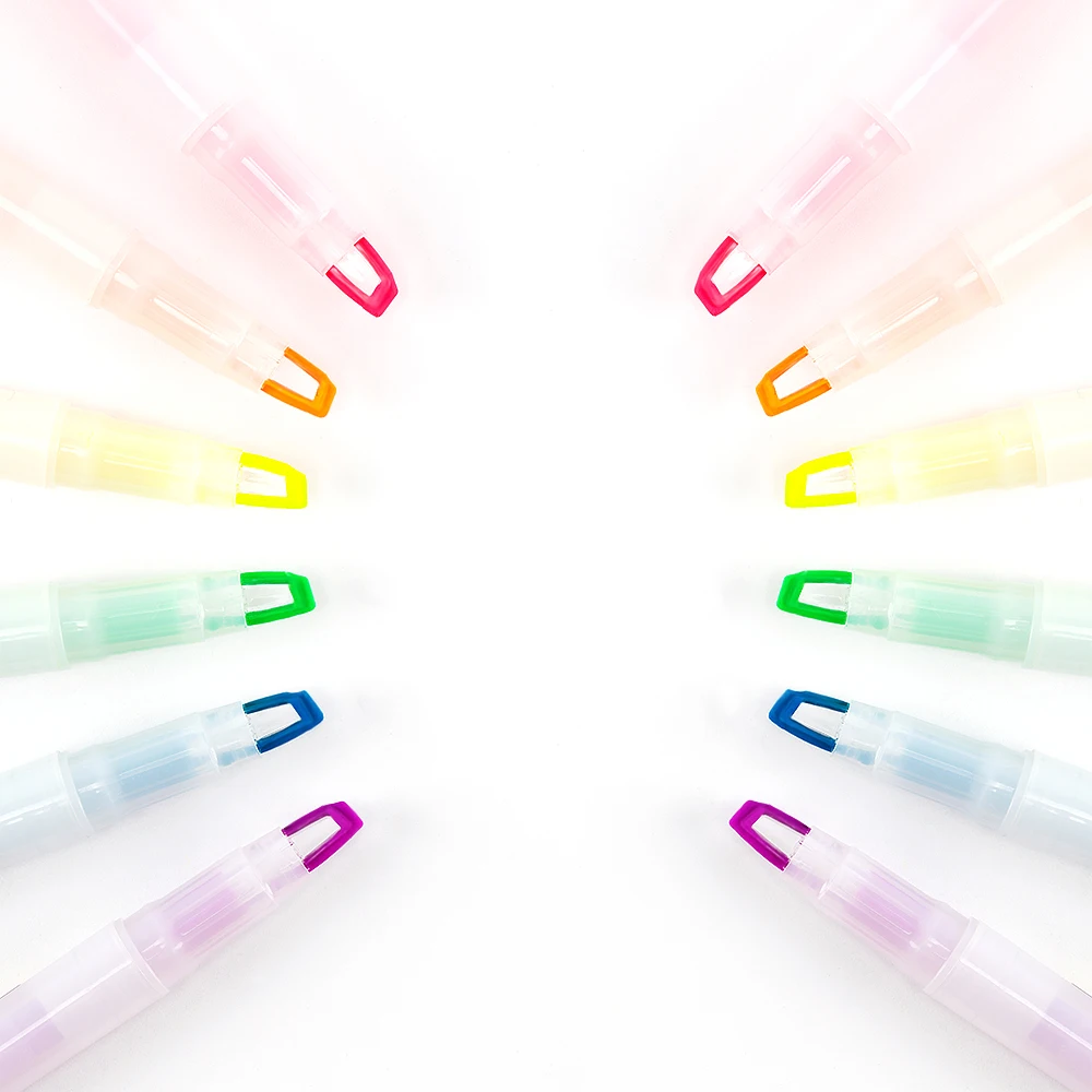
Stromer Manufacturer Oem Customer Logo 6 Colors Transparent Underlining Writing Non Toxic Highlighter Pen 