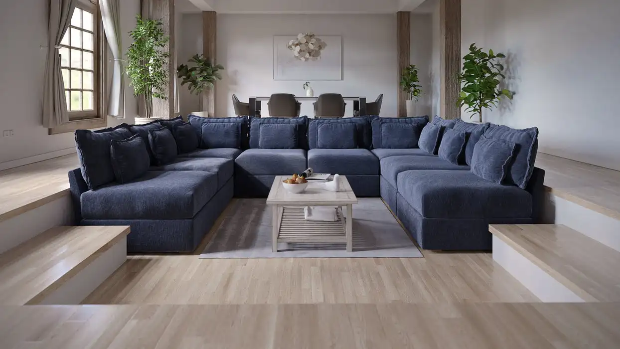 5-Seater Modular Sectional Sofa Ottoman Corner Sectional for Living Room Bedroom Villa Home Use Big Living Room Sofas