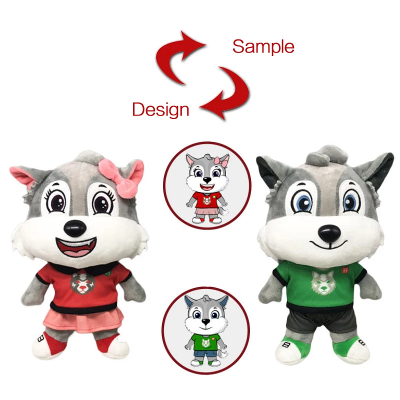 OEM Cartoon Animal Plush Toys Stuffed Mascot Toy Customized