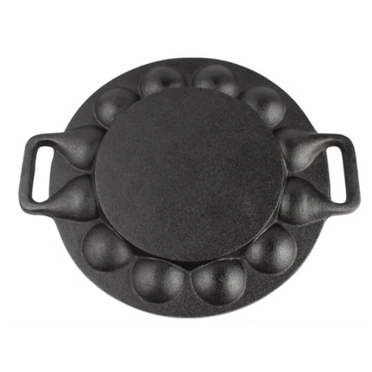 19 Holes Two Ears Cast Iron Non-stick Octopus Ball Takoyaki Pan Japanese Food Cookie Pan